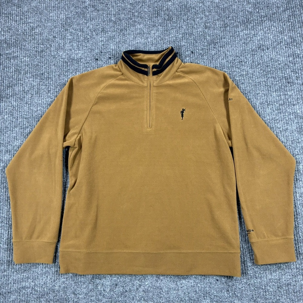 Vintage Calvin Klein Golf Mens M Brown Quarter Zip Pullover Sweater Made Taiwan
